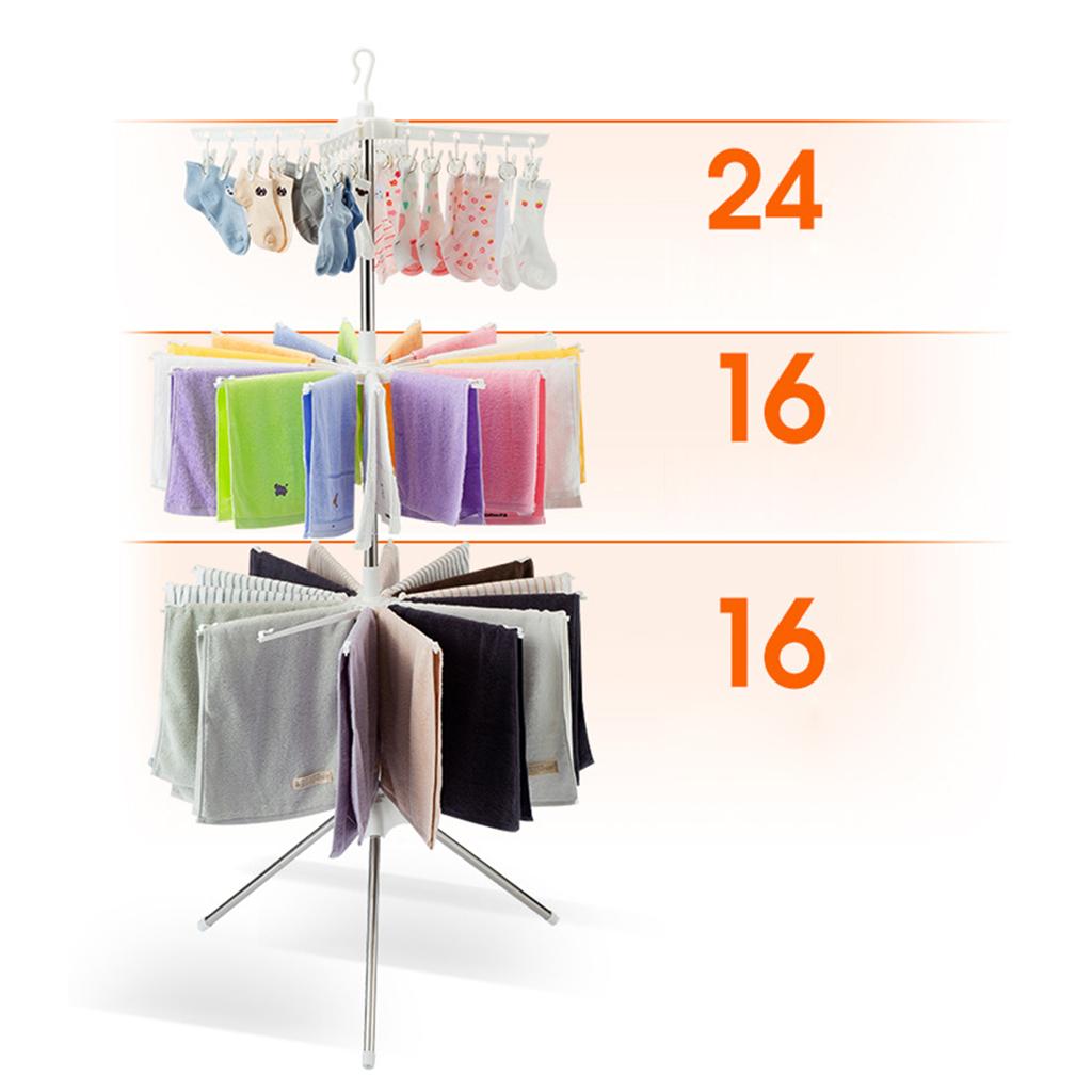 Baby Clothing Drying Rack - 3段折りたたみ式乾燥ラック ステンレス製タオルスタンド自立式ベビー服ハンガー 家庭用衣類用品用