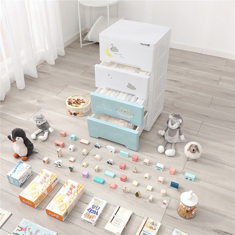 Baby Clothing Wardrobe - ベビー服収納キャビネット 家庭用両開き子供用ワードローブ プラスチック製ベビー玩具衣類収納キャビネット