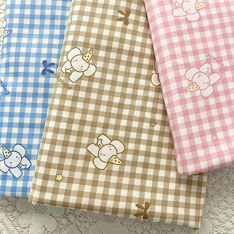 Baby Clothing Made In Usa - 50/100/150/200/250/300 センチメートル 100% 綿ツイル縫製生地小さな象チェックプリント手作りベビー服寝具家の装飾
