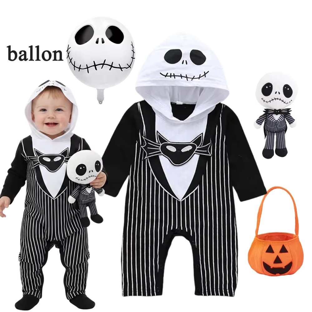 Baby Clothing Dividers - 赤ちゃん男の子フード付きロンパースハロウィンコスプレジャックホラーナイトメアジャンプスーツ衣装クリスマス子供カーニバルパーティー男の子服