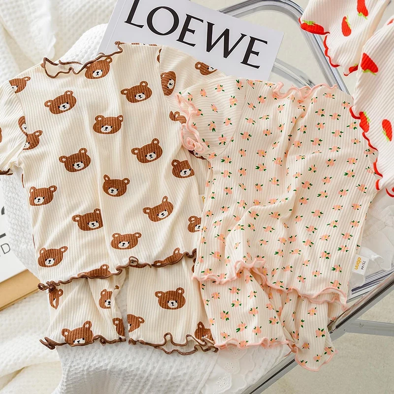 Baby Clothing For Sale - 2026 夏綿漫画カジュアルパジャマセットベビー服女の子男の子 T シャツ + ショートパンツ