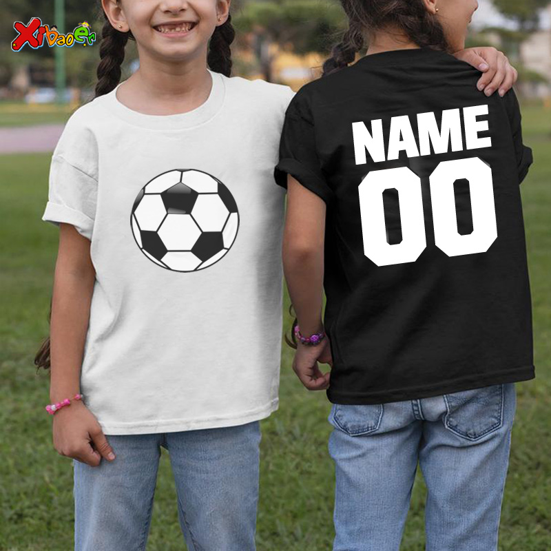 Baby Clothing Name - 男の子と女の子のためのサッカーTシャツ,名前と番号のカスタムコットンTシャツ,子供服,男の子のためのTシャツ2021