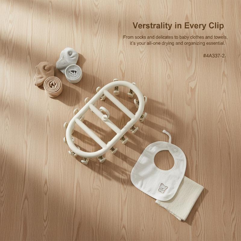 Baby Clothing Drying Rack - 革新的な丸型ディスク乾燥ラック、多機能クリップ付き、ベビー服用