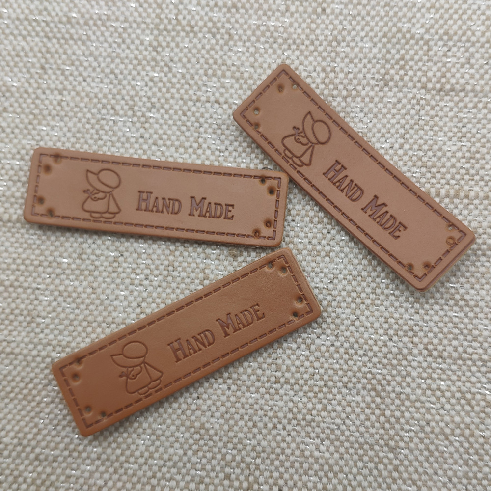 Baby Clothing Made In Usa - ラブリーガール手作りバックパック素敵なベビー服縫製ハンドメイドのラベルタグのタグ手作り革服ラベル
