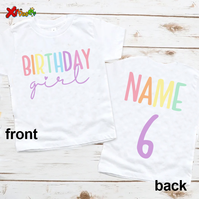 Baby Clothing Name - 誕生日ガール Tシャツパーティー衣装子供のためのカスタム名シャツ女の赤ちゃん服かわいい Tシャツ子供服 10th 誕生日女の子