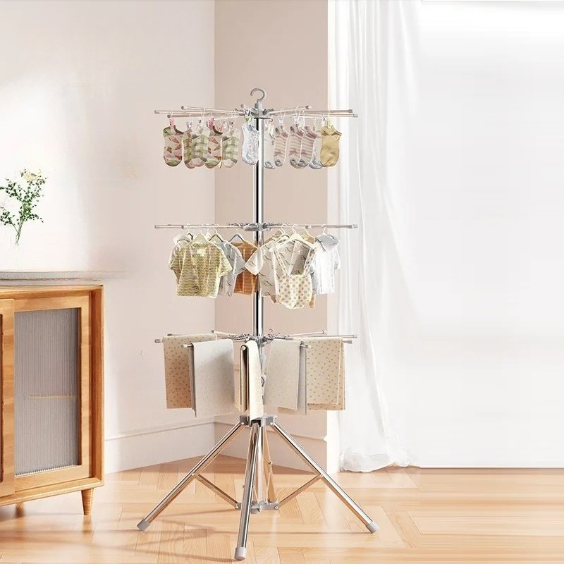 Baby Clothing Display - ベビー服乾燥ラック - 折りたたみ式屋内/屋外ランドリーオーガナイザー、32ピン付き、保育園およびバルコニー用の特別な幼児用衣類ハンガー