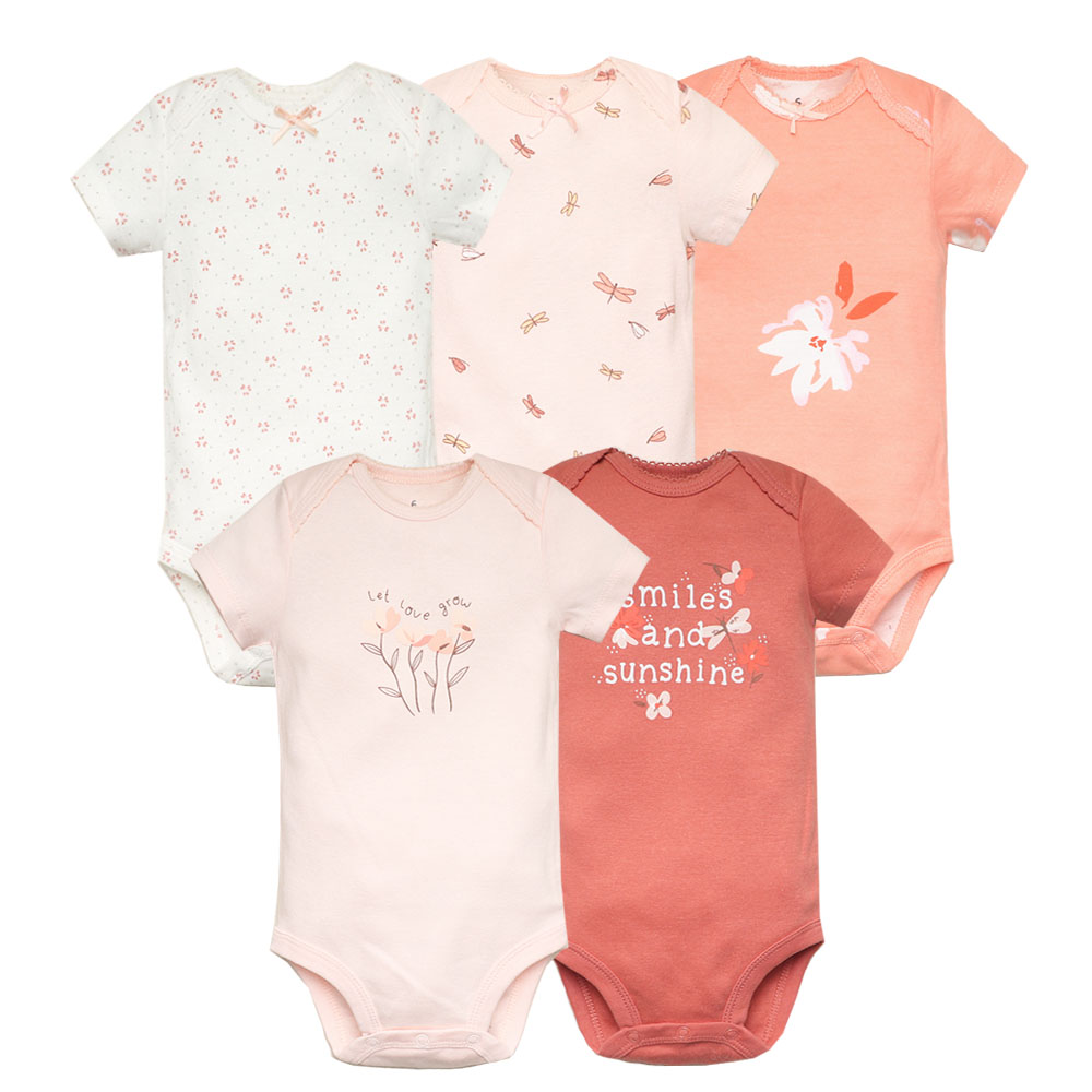 5 ピース/ロットベビーボディスーツファッションガール服綿新 - Baby Clothing Dividers のレビューと価格