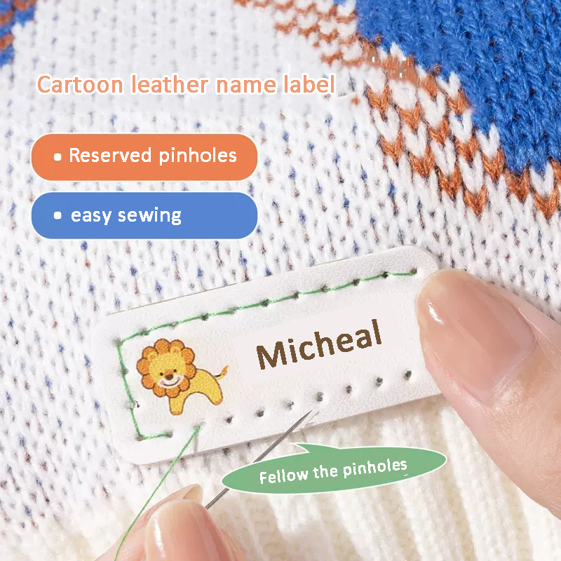 カスタマイズされた名前入りレザーレーザー刻印ステッカー、子供 - Baby Clothing Name のレビューと価格