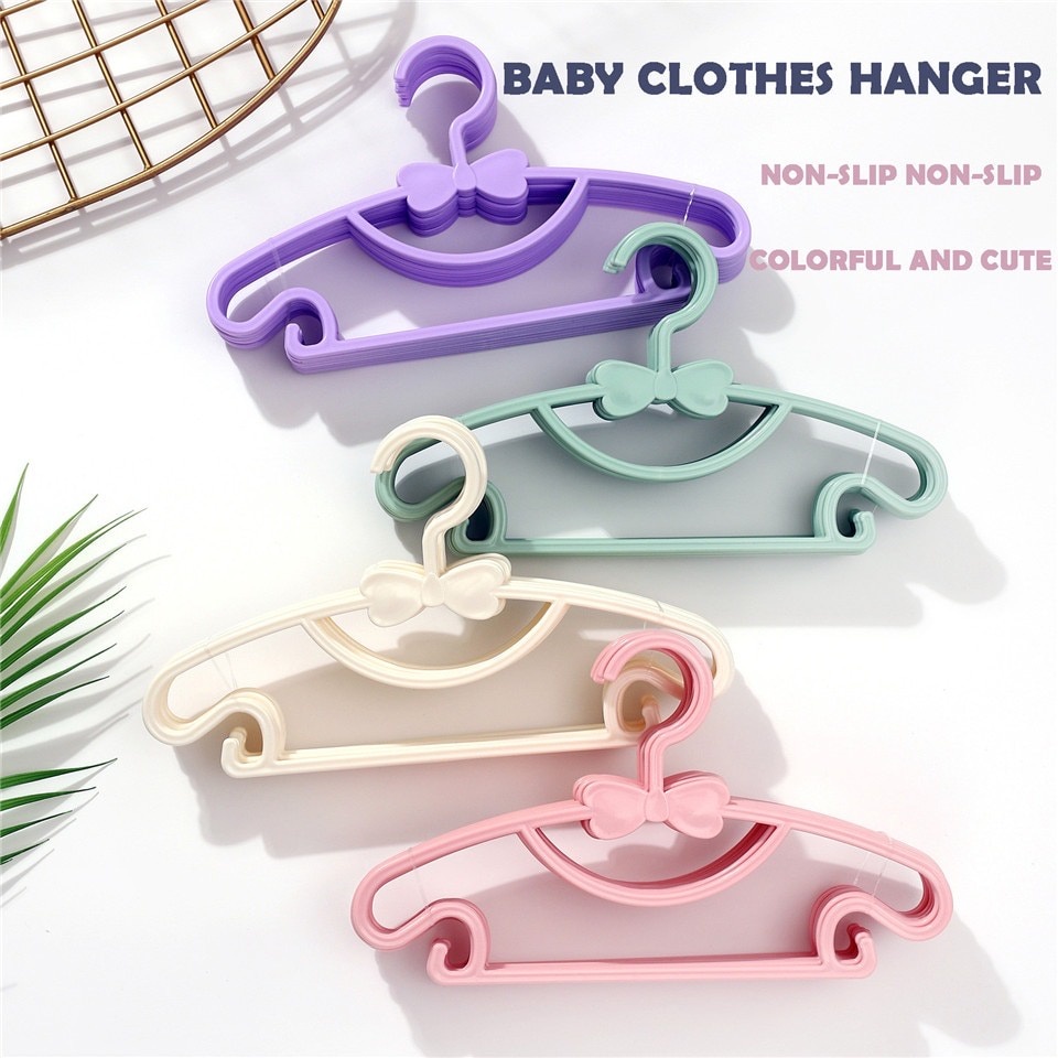 10 個かわいいちょう結び子供用ハンガーポータブルプラスチッ - Baby Clothing Display のレビューと価格
