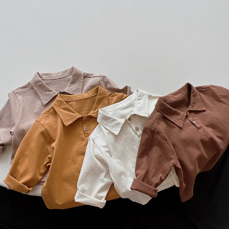 2025 春の新キッズベビーボーイズカジュアル服子供無地ポロ - Baby Clothing Dividers のレビューと価格