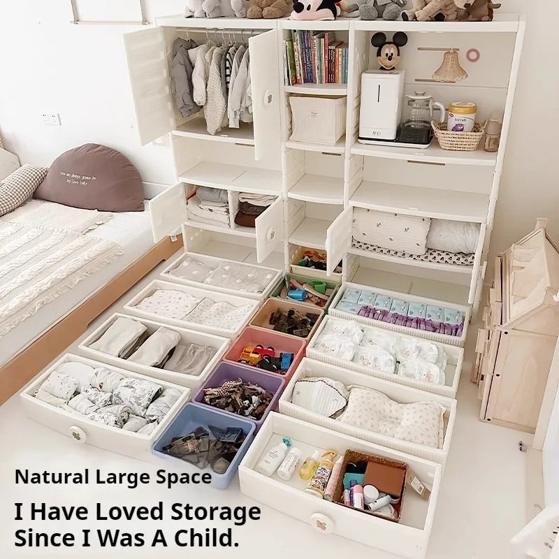 家具 ベビー服 おもちゃラック 収納キャビネット プラスチッ - Baby Clothing Wardrobe のレビューと価格