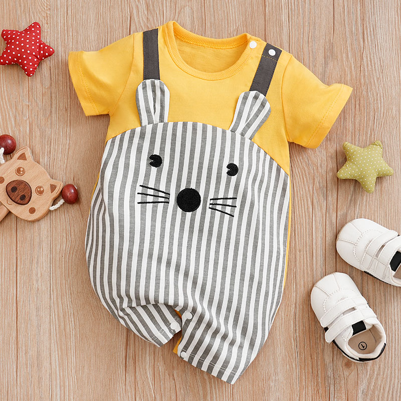 新生児用半袖ロンパース,ユニセックス服,スタンディングイヤー - Baby Clothing Display のレビューと価格