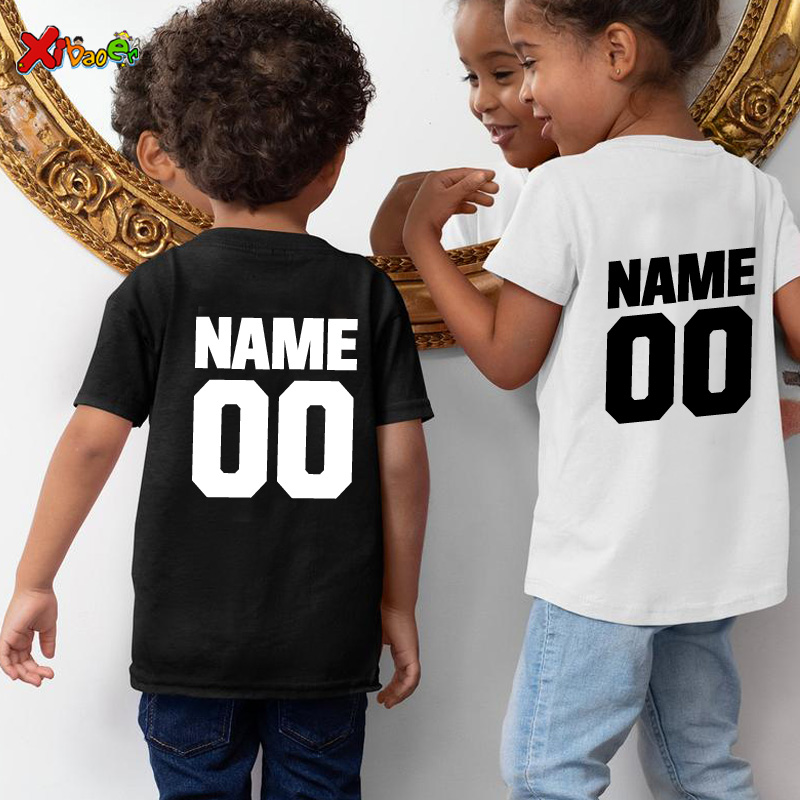 男の子と女の子のためのサッカーTシャツ,名前と番号のカスタム - Baby Clothing Name のレビューと価格