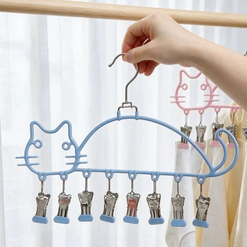 猫型靴下乾燥ラック 防水 8クリップ付き衣類ハンガー 耐久性 - Baby Clothing Drying Rack のレビューと価格