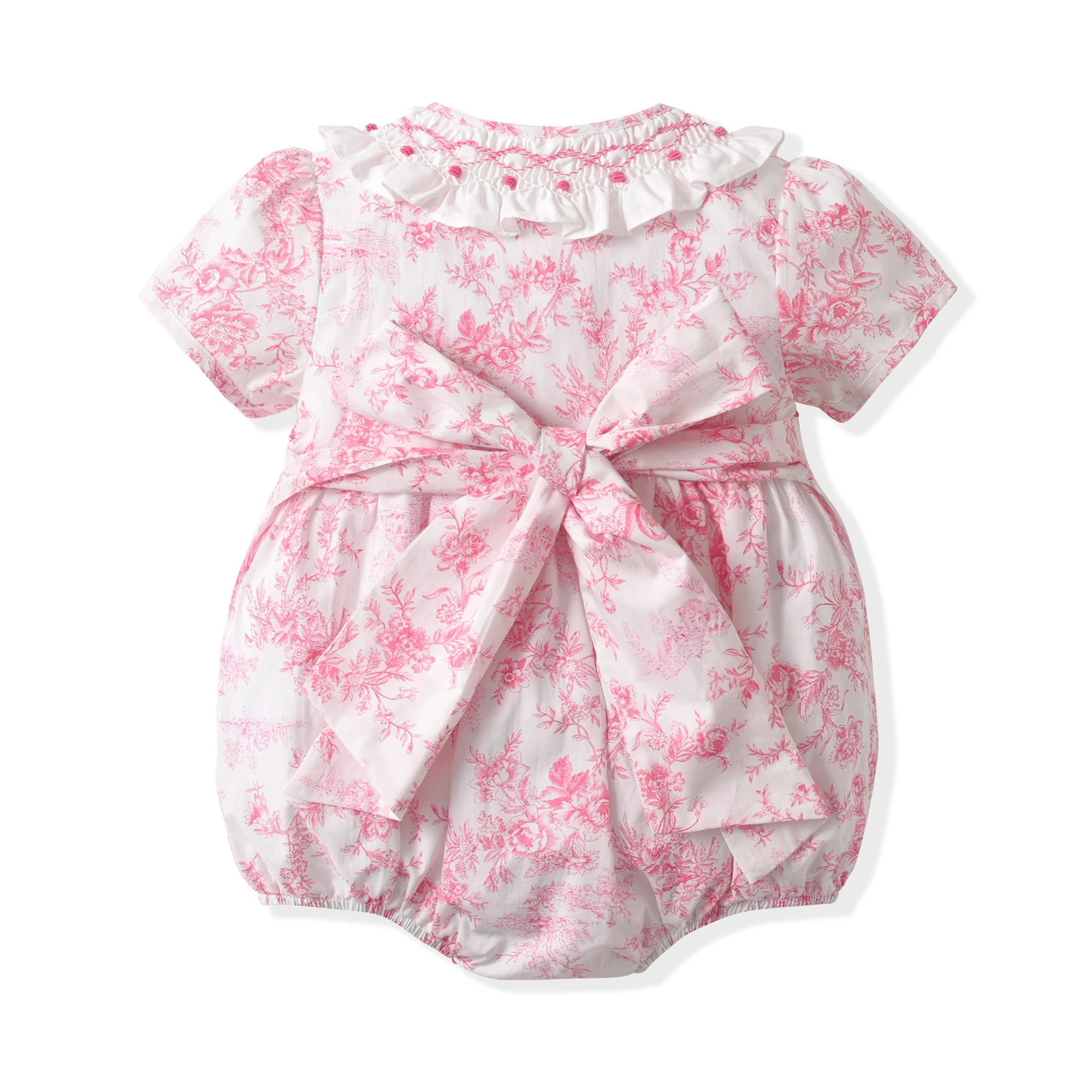 夏のハンドメイド スモック半袖 フリル ベビーガール ロンパ - Baby Clothing Made In Usa のレビューと価格