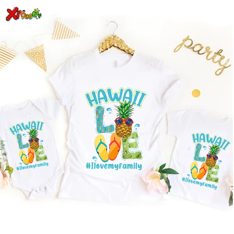 ハワイ誕生日シャツ家族夏休みマッチング衣装マッチング Tシャ - Baby Clothing Hawaii のレビューと価格