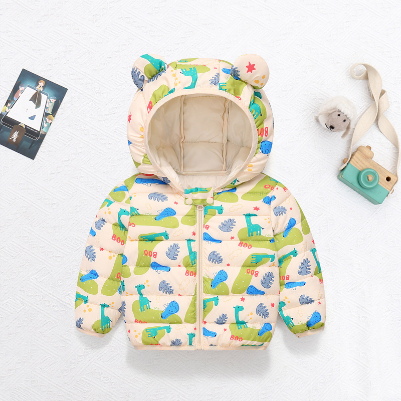 子供の綿のコート赤ちゃん漫画ダウンジャケット男の子フード付き - Baby Clothing Dividers のレビューと価格