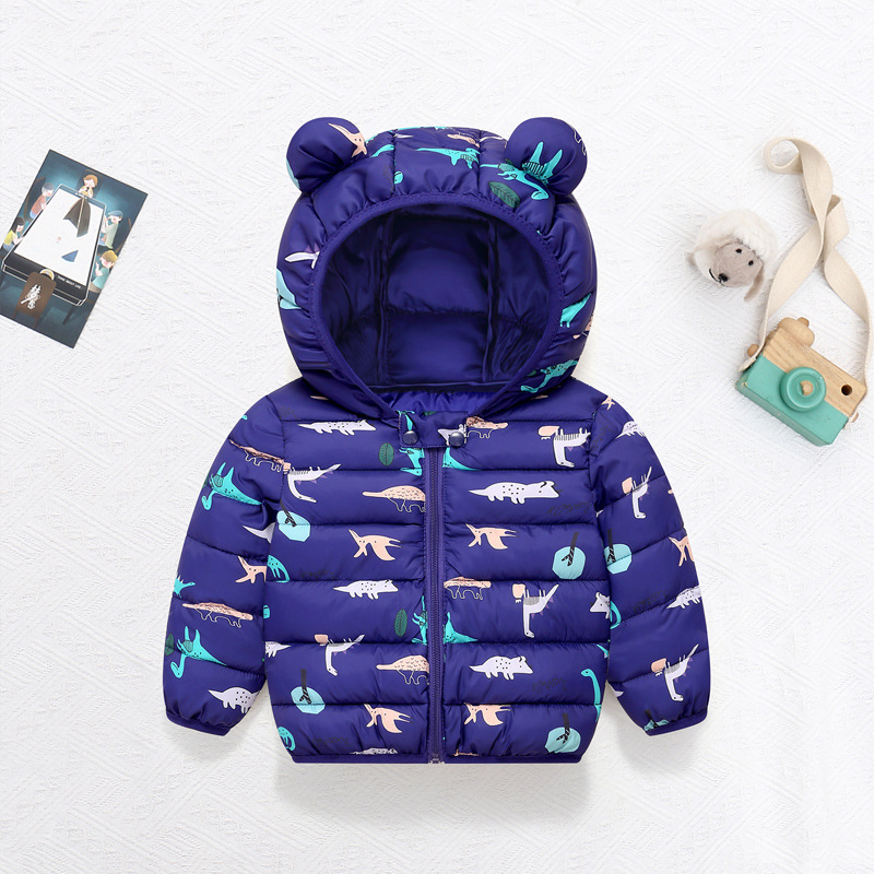 子供の綿のコート赤ちゃん漫画ダウンジャケット男の子フード付き - Baby Clothing Dividers のレビューと価格
