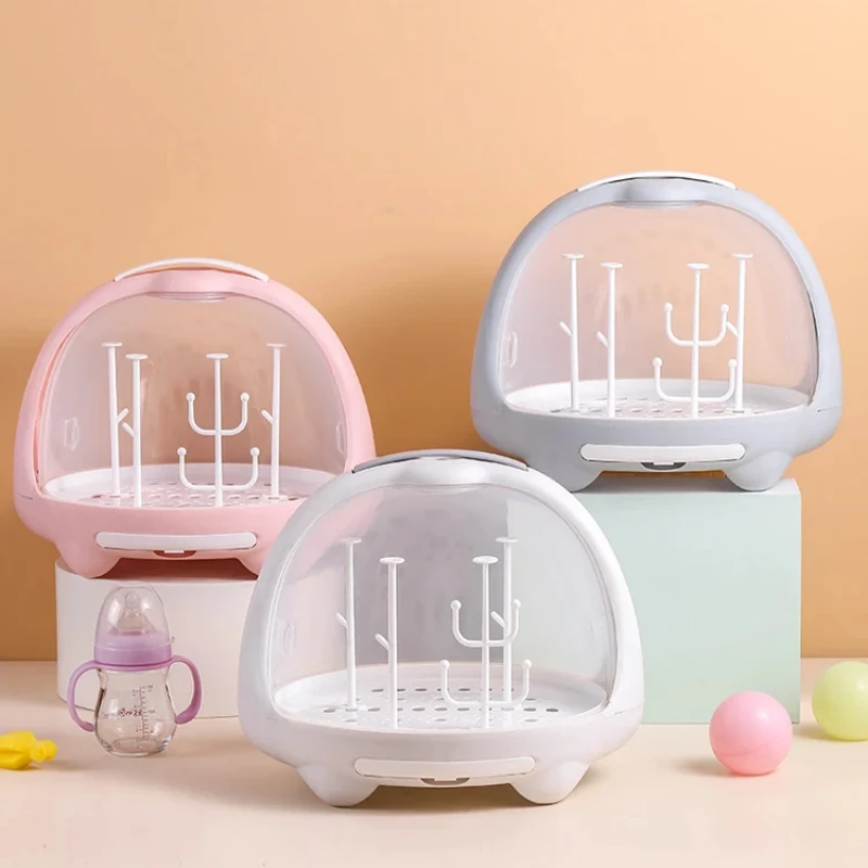 哺乳瓶乾燥ラック,カバー付き防塵収納ボックス,介護用食器容器 - Baby Clothing Drying Rack のレビューと価格