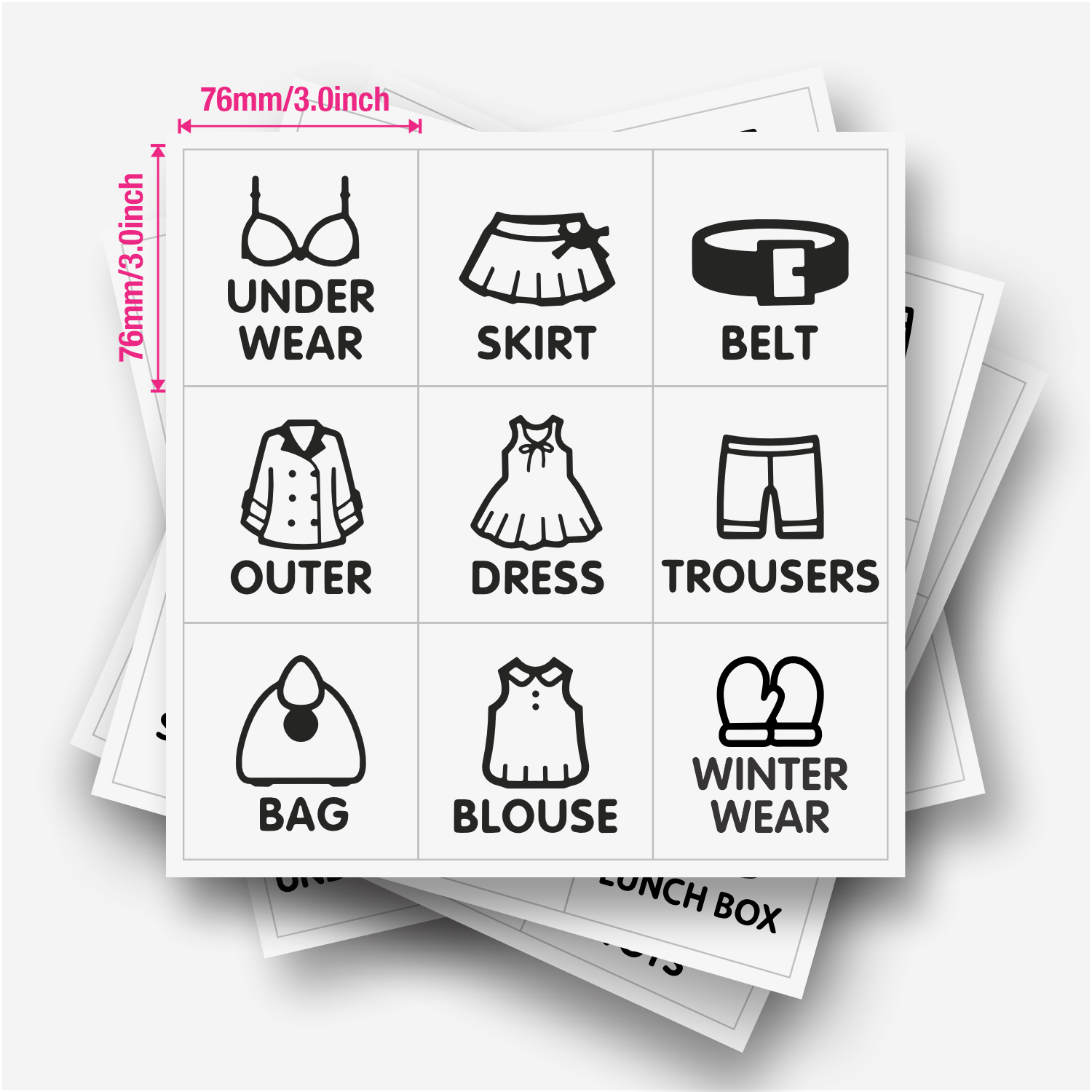 9個/シート、ワードローブオーガナイザーラベル、クローゼット - Baby Clothing Wardrobe のレビューと価格