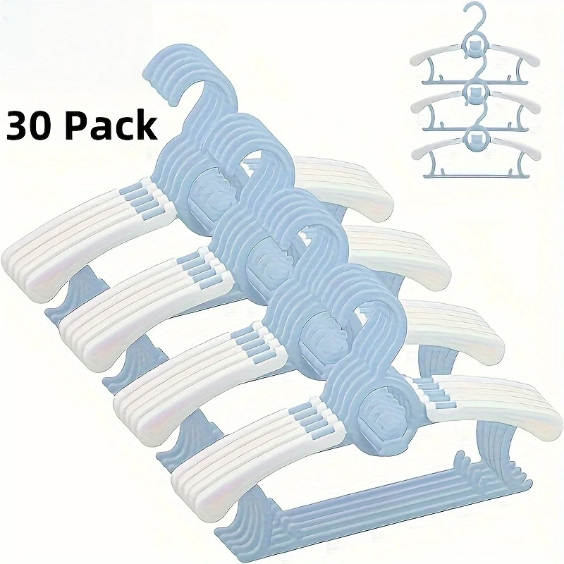 30 パック PP プラスチックベビー服ハンガー格納式アンチ - Baby Clothing Wardrobe のレビューと価格
