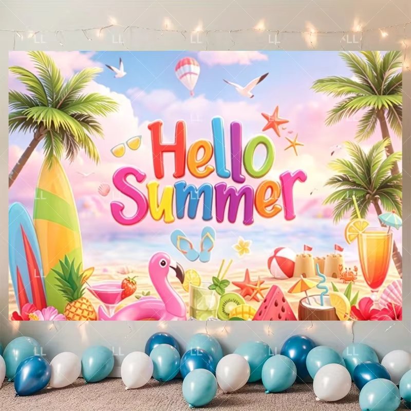 夏のハワイビーチパーティーデコレーションバナー トロピカルフ - Baby Clothing Hawaii のレビューと価格
