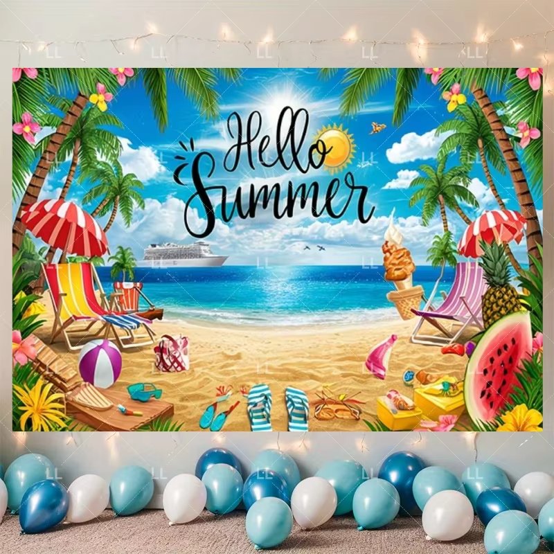 夏のハワイビーチパーティーデコレーションバナー トロピカルフ - Baby Clothing Hawaii のレビューと価格